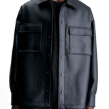 Camicia in ecopelle nero