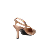 Sling-back pump in rose gold leather