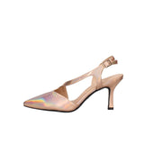 Sling-back pump in rose gold leather