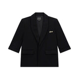 Giacca oversize punto milano bambina nero
