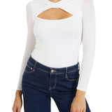 Mena twisted yoke sweater
 white