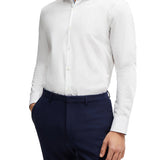 Camicia slim fit con collo francese