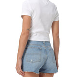 Polo crop slim fit essential bianco