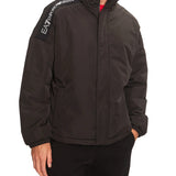 Bomber con zip logo tape sulla spalla nero