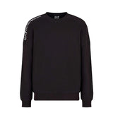 Felpa girocollo jersey con stampa logo sulla spalla nero