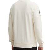 Felpa girocollo jersey con stampa logo sulla spalla panna