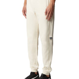 Pantalone jogger tape logo bianco laterale panna