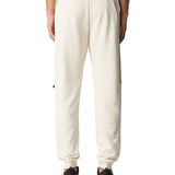 Pantalone jogger tape logo bianco laterale panna