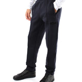 Pantalone jogger box logo e profili frontali blu