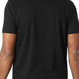 T-shirt manica corta banda logo laterale nero