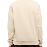 Felpa girocollo Emporio Armani con logo sul colletto panna