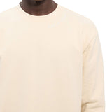 Felpa girocollo Emporio Armani con logo sul colletto panna