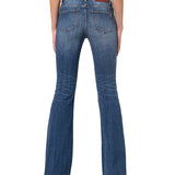 Jeans bootcut a vita bassa denim scuro