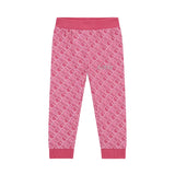 Pantalone jogger con pattern monogram allover rosa