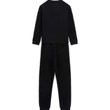 Set tuta active felpa girocollo e jogger con logo texturizzato nero