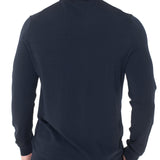 Maglione girocollo a coste blu
