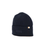 Cappello a coste logo ricamo blu
