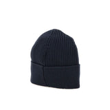 Cappello a coste logo ricamo blu