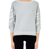 Maglia a barca zebra bianco/argento