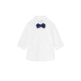 Camicia manica lunga con papillon bianco
