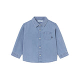 Camicia manica lunga in jeans denim medio