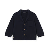 Giacca tre bottoni in lana blu notte