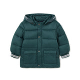 Piumino cappuccio in nylon verde