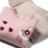 Completo due pezzi maglia e ghettina in maglia rosa