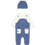 Completo due pezzi pagliaccetto e cappellino blu medio