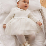 Abito combinato tricot panna
