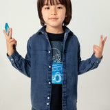 Camicia manica lunga jeans denim scuro
