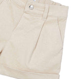 Shorts in cotone effetto glitter beige