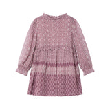 Abito stampato in chiffon plisset rosa