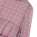 Abito stampato in chiffon plisset rosa