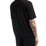 T-shirt con logo ricamato sul petto nero