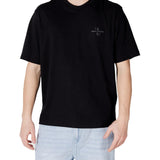 T-shirt mini logo sul petto nero
