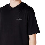 T-shirt mini logo sul petto nero