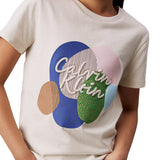 T-shirt teen stampa grafica multicolor panna