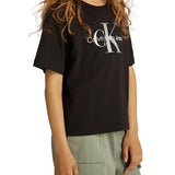 T-shirt teen monologo glitter nero