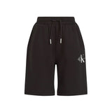 Shorts teen in felpa logo monogram nero