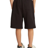 Shorts teen in felpa logo monogram nero