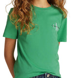T-shirt teen monologo sul petto verde