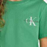 T-shirt teen monologo sul petto verde