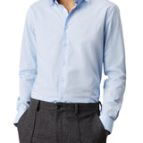 Camicia in popeline elasticizzato celeste