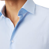 Camicia in popeline elasticizzato celeste
