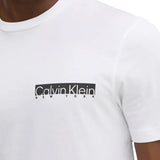 T-shirt linear box logo bianco