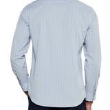 Camicia a righe in popeline celeste