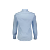Camicia manica lunga slim logo sleeve popeline celeste