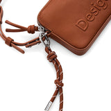 Portafogli/borsa con zip e tracolla Julia camel