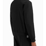 Giubbino con zip e logo a contrasto in nylon nero